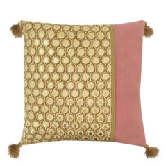 Coussin imprime dore 40x40cm pom