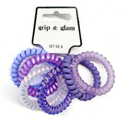 Elastiques accordeon purple x6
