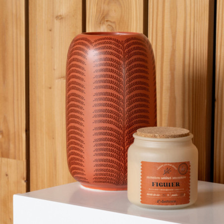 Vase mat feuilles palmier