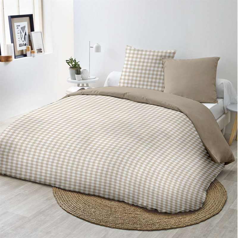 Parure vichy 260x240 taupe