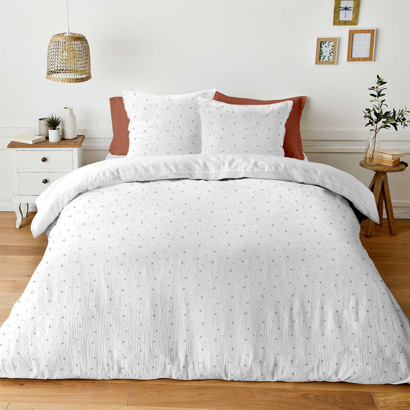 Parure 260x240 gaze coton lavee