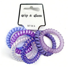 Elastiques accordeon purple x6