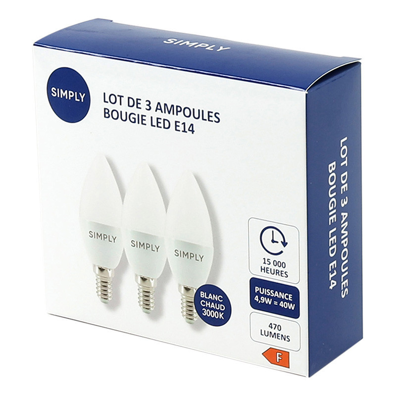 Ampoule e14 470lm simply x3