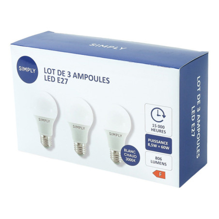 Ampoule e27 806lm simply x3