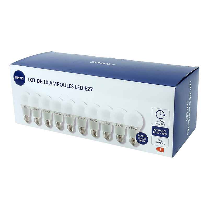 Ampoule e27 806lm simply x10