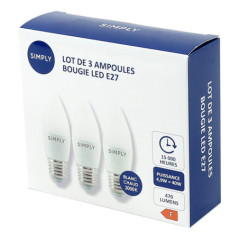 Ampoule e27 470lm simply x3
