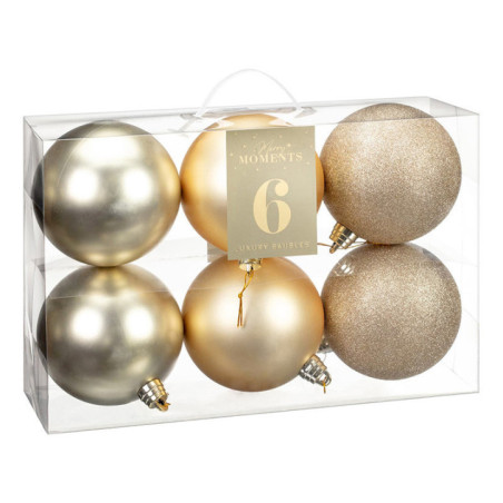 Pack de 6 boules 15cm dore