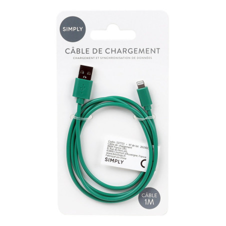 Cable usb a to lightning 1 m