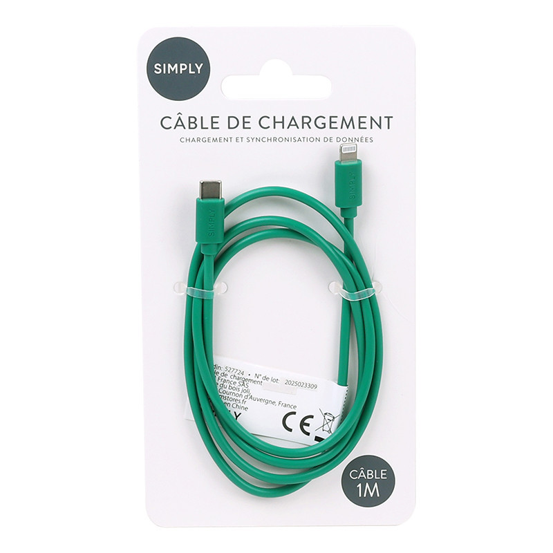 Cable type c to lighting 1m