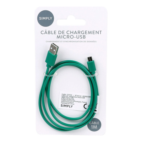 Cable usb a to micro 1m