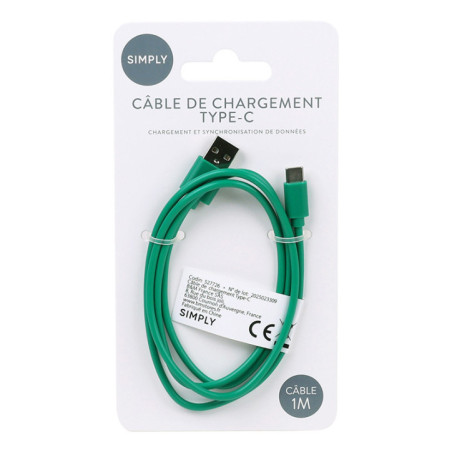 Cable usb a to type c 1m