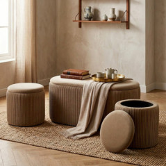 Lot de 3 rangements taupe