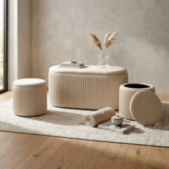 Lot de 3 rangements creme