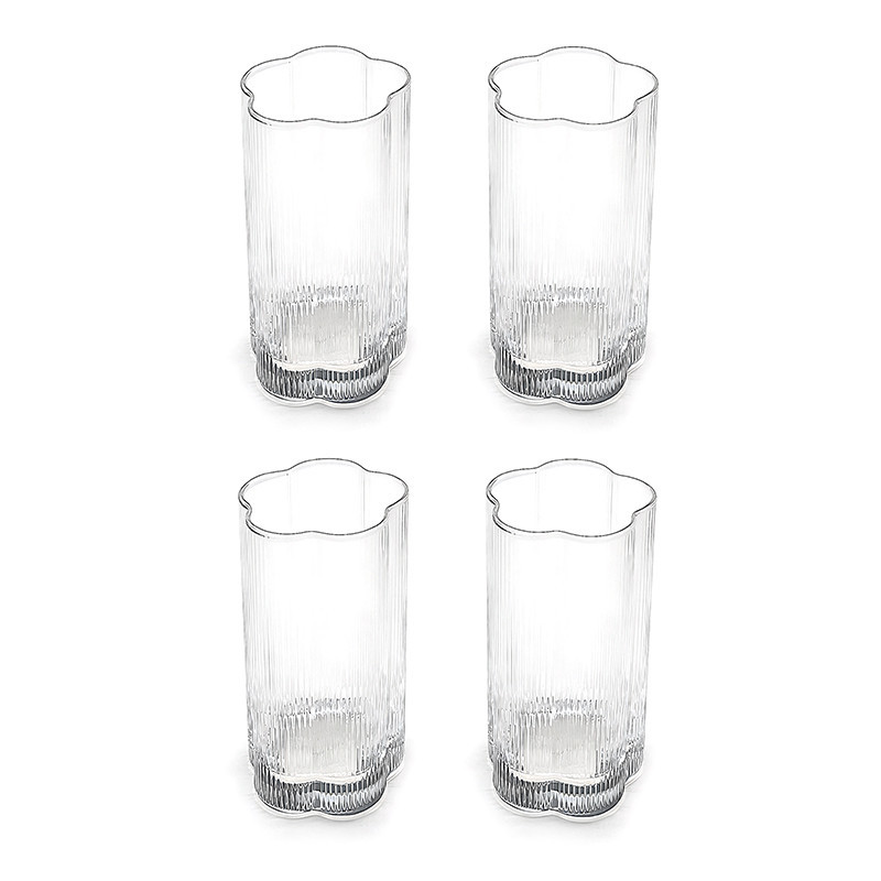 Lot de 4 verres haut fleur