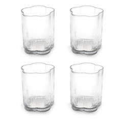 Lot de 4 verres bas fleur