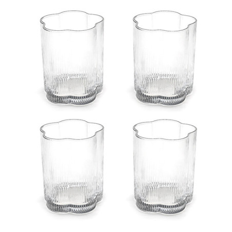 Lot de 4 verres bas fleur
