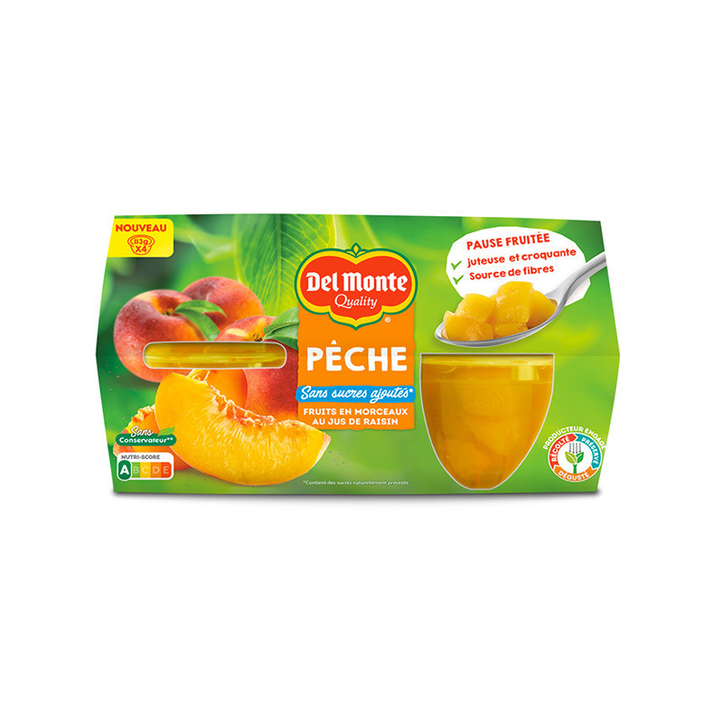 Coupelles peches au jus 4x113g