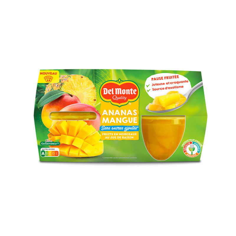 Coupelles mangue, ananas au jus