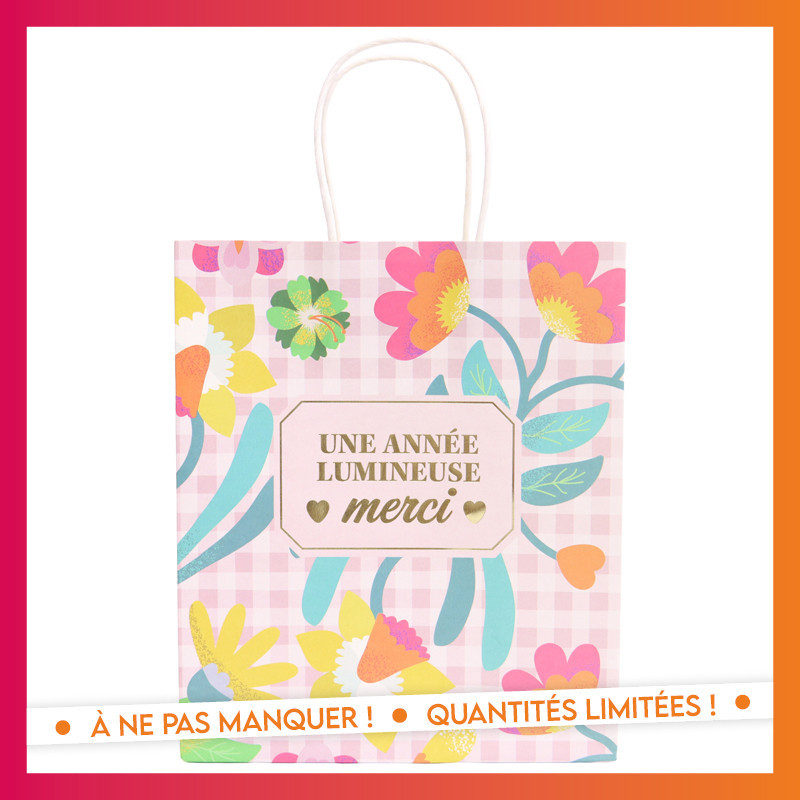 Sac cadeaux 18x10x21cm merci