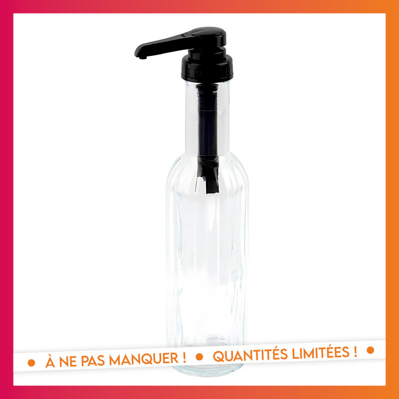 Pompe a sirop en verre strie