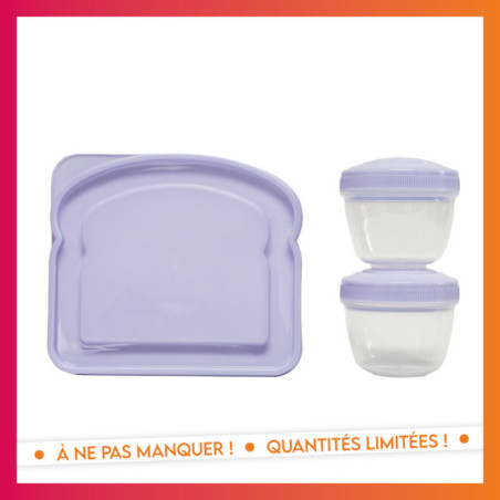 Kit repas 3 pieces violet