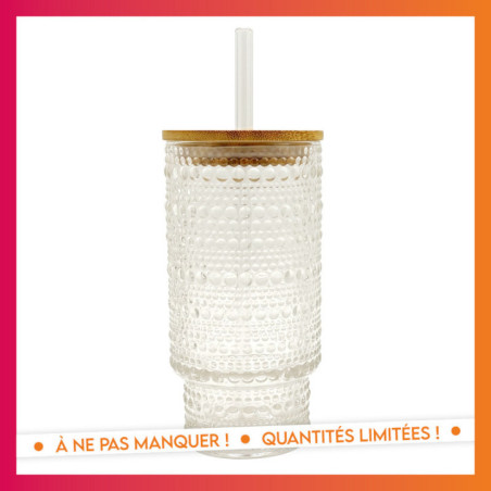 Gobelet en verre motif en relief