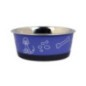Gamelle inox paroi decor bleu