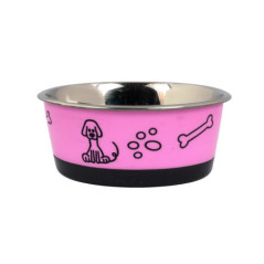 Gamelle inox paroi decor rose