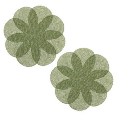 2 sets de table fleur vert