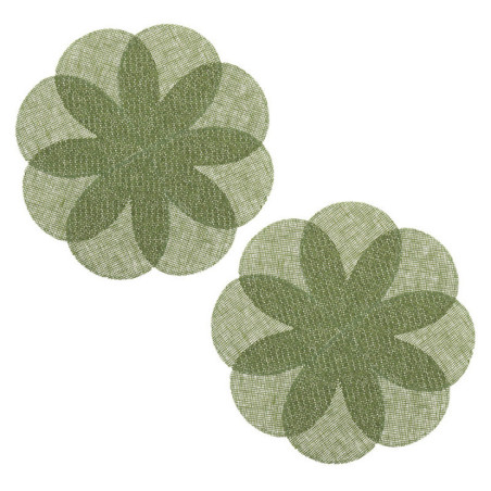 2 sets de table fleur vert