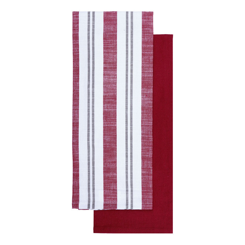 2 torchons lewis 50x70cm rouge