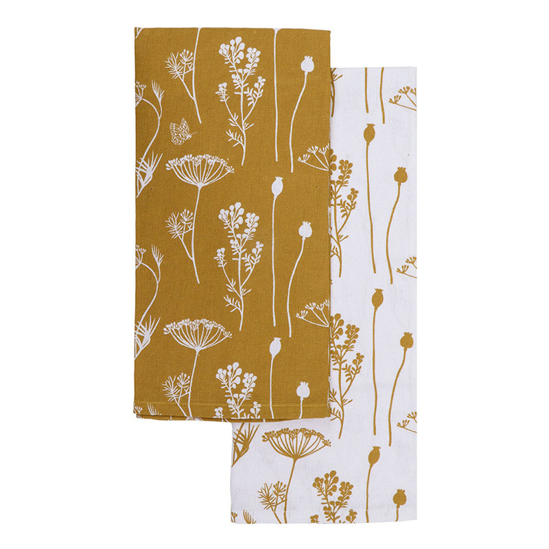 2 torchons capucine 50x70 jaune