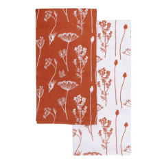 2 torchons capucine 50x70 brique