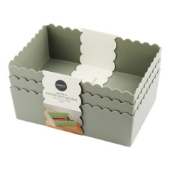 X3 panieres en plastique verte