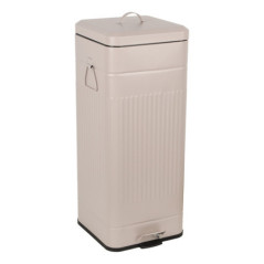 Poubelle metal pedale beige 30l