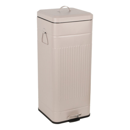 Poubelle metal pedale beige 30l