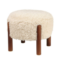 Pouf style fourrure pieds effet