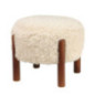 Pouf style fourrure pieds effet
