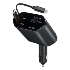 Chargeur voiture cables retract