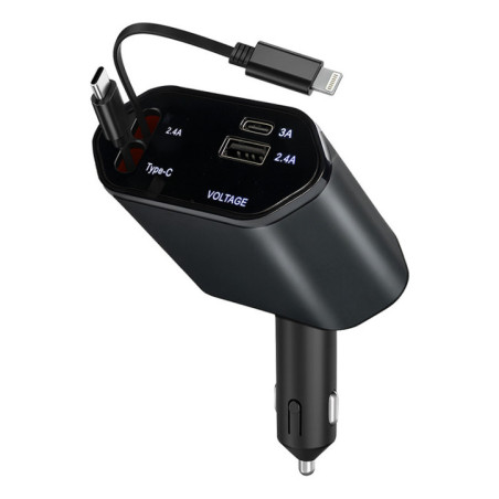 Chargeur voiture cables retract