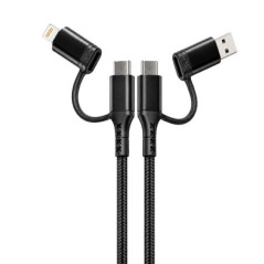 Cable renforce 1m - 4 en 1 usb