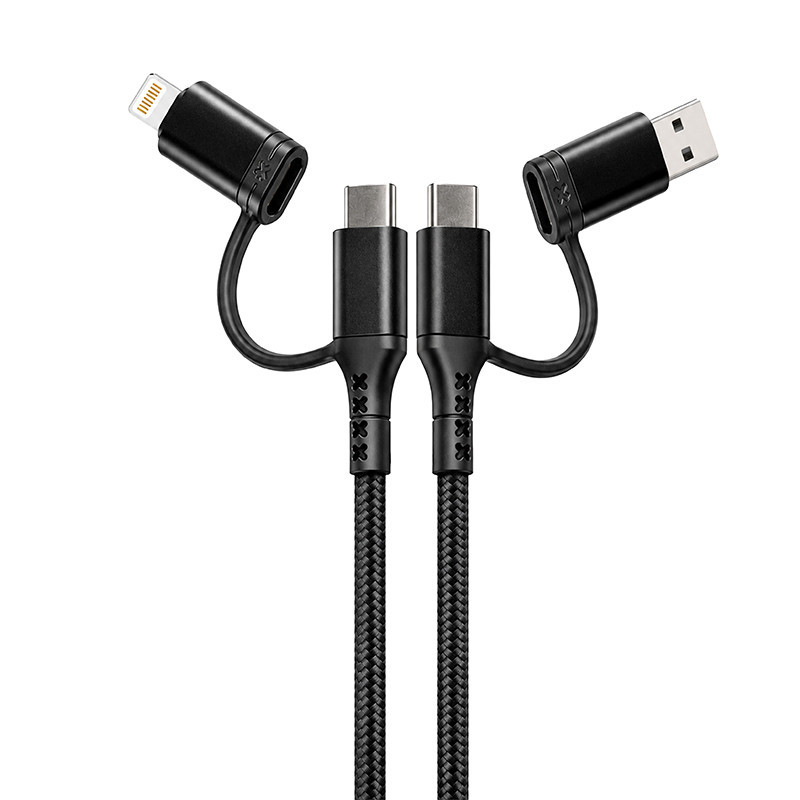 Cable renforce 1m - 4 en 1 usb