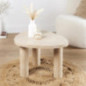 Table d'appoint effet travertin