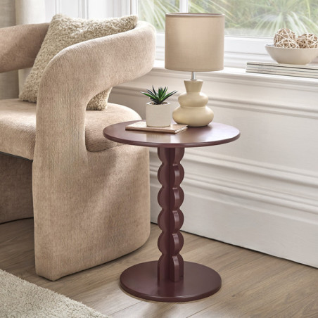Table d'appoint ronde bordeaux
