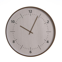 Horloge contour bois fonce