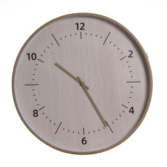 Horloge contour bois clair
