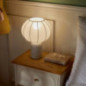 Lampe abat jour tissu h33cm blc