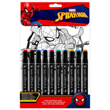 Feuilles coloriage points spider