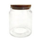 Bocal en verre couvercle acacia