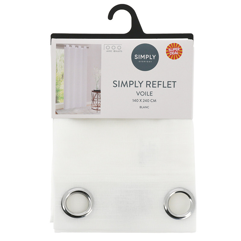 Voile simply reflet 140x240cm bl